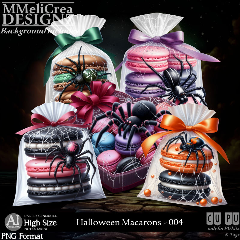 (image for) AI - Halloween Macarons - CU004 (CU4PU/PNG)